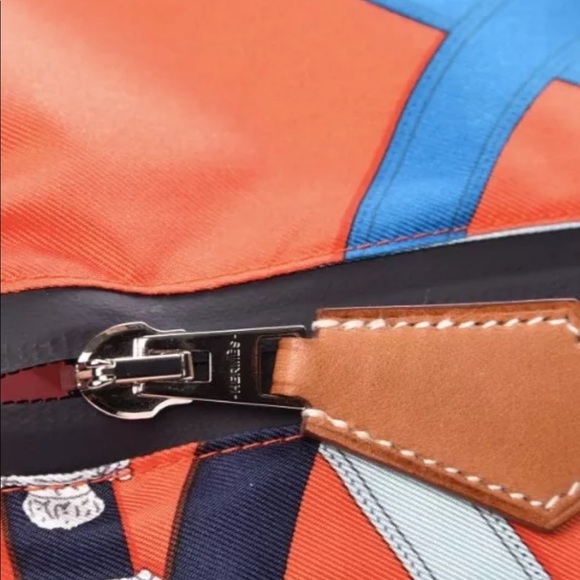 New Hermès Airsilk 44 duffle bag orange poppy - Picture 11 of 14